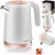 Vízforraló, Berdsen BD-705, 1700 ml, fehér-réz, 1850-2200 W, fém ház, szárazonforrás elleni védelem, 360°-os talp, világító kapcsoló, kivehető vízkőszűrő