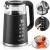 Vízforraló, Berdsen BD-707, 1700 ml, fekete, 1850-2200 W, fém/üveg ház, érintőpaneles hőfokbeállítás, melegen tartás 2 óráig, 360°-os talp, hőmérővel