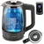 Vízforraló, Berdsen BD-711, 1700 ml, szürke, 1850-2200 W, érintőpaneles hőfokbeállítás, fém/üveg ház, 360°-os talp, szárazonforrás elleni védelem