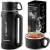 Termosz, Berdsen BD-781, 1500 ml, fekete, rozsdamentes acél, duplafalú, meleg és hideg italokhoz, 12 órás hőmegtartás