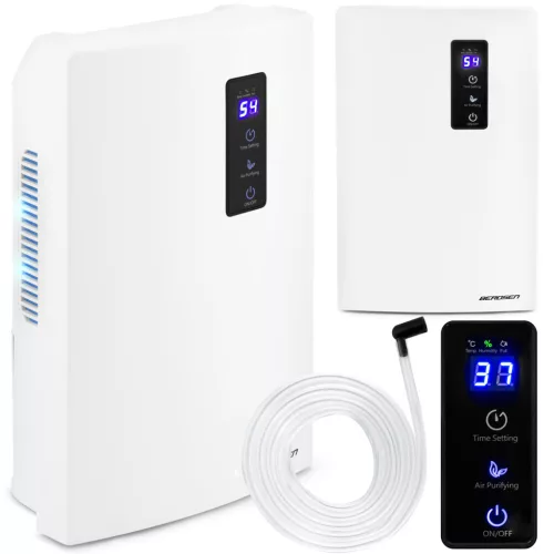 Páramentesítő, Berdsen BR-20, fehér, 2000 ml tartály, 700 ml/nap, UV-lámpás légtisztítás, Peltier-technológia, ultracsendes 34 dB, automatikus leállás, LED érintőkijelző, időzítő, 90 W