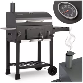   Faszenes grill, Berdsen BD-891, fekete, acél, 122 x 109,5 x 48 cm, kétrészes öntöttvas rács: 57 x 43 cm, kerekek