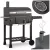 Faszenes grill, Berdsen BD-891, fekete, acél, 122 x 109,5 x 48 cm, kétrészes öntöttvas rács: 57 x 43 cm, kerekek
