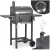 Faszenes grill, Berdsen BD-892, antracit, acél, 110 x 96 x 35 cm, kétrészes öntöttvas rács: 42 x 31,5 cm, kerekek