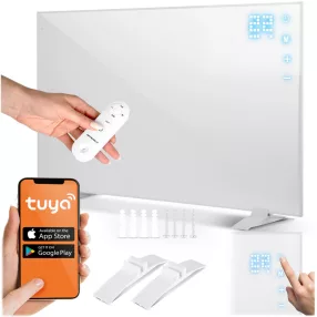   Elektromos fűtőpanel, Berdsen, BD-981, 600 W, 100 x 60 x 1,5 cm, infravörös, Wi‑Fi (Tuya) és távirányító, érintőpanel, beépített termosztát, időzítő 1–9 óra