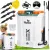 Akkumulátoros permetező, Plonos PL-602, szürke, 16 l, háti pántos, 12 V 8,0 Ah, 4 fúvóka, PE tartály, akkumulátorrral és töltővel