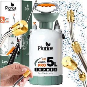   Kézi permetező, Plonos PL-605, fehér/zöld, 5 l, nyomásos kialakítás, állítható fúvóka, PE tartály