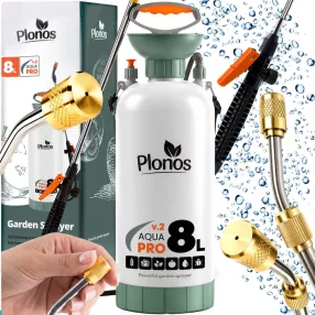   Kézi permetező, Plonos PL-605, fehér/zöld, 8 l, nyomásos kialakítás, állítható fúvóka, PE tartály