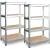 Műhelypolc szett, Plonos PL-701, ezüst, 174 x 80 x 40 cm, 4 polcos, acél, MDF polclapok, állítható polcmagasság, teherbírás: 150 kg/polc, 2 db-os szett