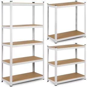   Műhelypolc, Humberg 4847, fehér, 180 x 90 x 40 cm, 5 polcos, acél, MDF polclapok, állítható polcmagasság, teherbírás: 175 kg/polc