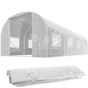   Fóliasátor cserefólia, Plonos 4975-F, fehér, 300 x 450 x 200 cm, bejárható, 13,5 m2, UV4 védelem, 140 g/m2 PE fólia, 8 ablak, szúnyoghálóval, cipzáras bejárat