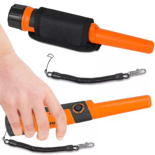 Fémdetektor, Cobra Tector CT-1076, narancssárga, 24,2 x 3,7 cm, IPX8 vízálló, 3 riasztási mód, beépített LED lámpa, 360° érzékelés, automatikus hangolás, elemes (1 db 9V)