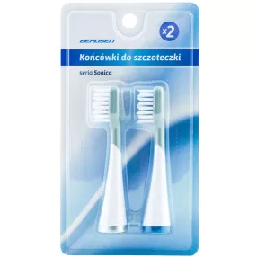   Szónikus fogkefefej, Berdsen Sonica, fehér, 2 db, lepedékeltávolító, zománckímélő, Berdsen Sonica B1 és B2 fogkeféhez
