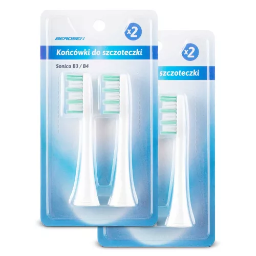 Szónikus fogkefefej, Berdsen Sonica, fehér, 4 db, lepedékeltávolító, zománckímélő, Berdsen Sonica B3 és B4 fogkeféhez