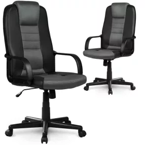   Irodai szék, Sofotel 518B, fekete/szürke, 109–118 cm, ergonomikus, dönthető, gázliftes magasságállítás, mikrohálós, műbőr betétekkel, 120 kg teherbírás