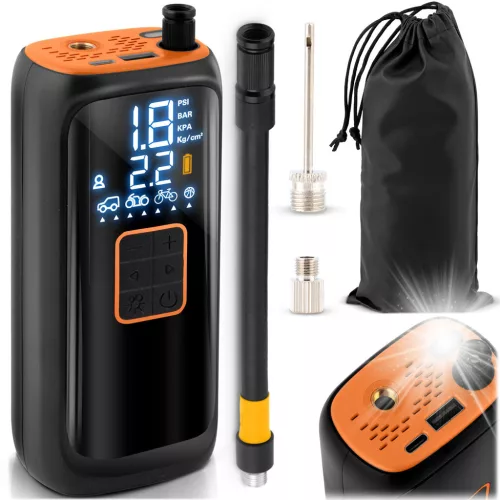 Akkumulátoros pumpa, Humberg HM-250, vezeték nélküli, 4000 mAh, LED kijelző, USB-C töltés, automatikus leállás, beépített zseblámpa