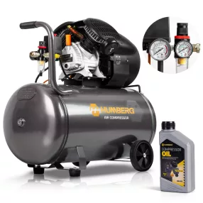   Kompresszor, Humberg HM-257, 100 l, 1, 8 kW, elektromos, 8 bar, nyomásmérővel, kerekkel, 170 l/perc, olajos (TE525700)