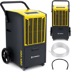   Páramentesítő, Humberg HM-480, fekete/sárga, 50 l/nap, időzítővel, folyamatos vízelvezetés, 52 dB, páratartalom beállítás: 20-90%, 790 W, kerekes (TE548000)