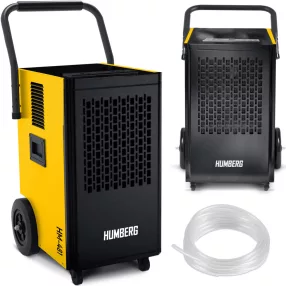   Páramentesítő, Humberg HM-481, fekete/sárga, 50 l/nap, időzítővel, folyamatos vízelvezetés, 52 dB, páratartalom beállítás: 20-90%, 650 W, kerekes (TE548100)