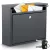 Postaláda, Humberg HM-860, fekete, 37,5 × 30 × 12 cm, galvanizált acél, porszórt, elölről bedobó, csendes, zár 2 kulccsal, időjárásálló