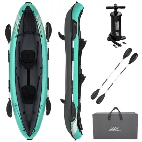   Felfújható kajak, BESTWAY Hydro-Force Ventura X2, türkiz, 330 x 86 cm (2 személyes), PVC, evezővel, pumpával, hordtáskával, javítótapasszal, kivehető ülésekkel, teherbírás: 200 kg (65052)