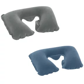   Felfújható utazópárna, BESTWAY, szürke, 37 x 24 x 10 cm, velúr felületű, ergonomikus U-alakú (67006-02)