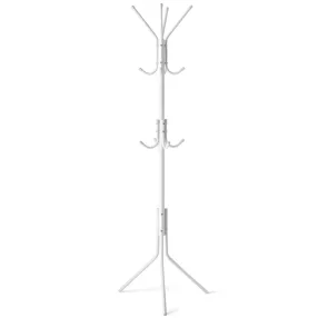   Álló ruhafogas, Massido 684201, fehér, magasság: 173,5 cm, 12 akasztó, háromlábú talp, acél váz, teherbírás: 20 kg