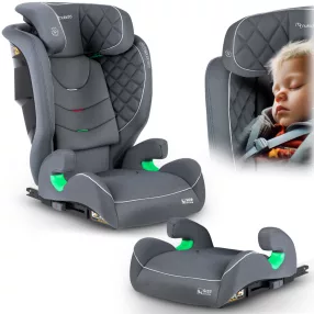   Autósülés, Nukido Louis, világosszürke, 15–36 kg / 100–150 cm, Isofix, i-Size (ECE R129), 12 fokozatú fejtámla, 2 fokozatú döntés, mosható huzat, oldalsó védelem