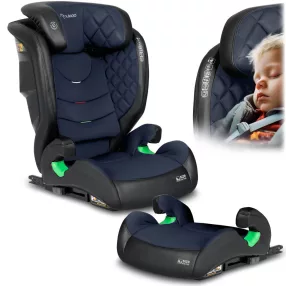   Autósülés, Nukido Louis, sötétkék, 15–36 kg / 100–150 cm, Isofix, i-Size (ECE R129), 12 fokozatú fejtámla, 2 fokozatú döntés, mosható huzat, oldalsó védelem