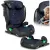 Autósülés, Nukido Louis, sötétkék, 15–36 kg / 100–150 cm, Isofix, i-Size (ECE R129), 12 fokozatú fejtámla, 2 fokozatú döntés, mosható huzat, oldalsó védelem