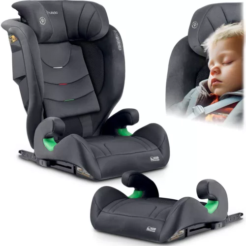 Autósülés, Nukido Louis Soft, szürke, 15–36 kg / 100–150 cm, Isofix, i-Size (ECE R129), 12 fokozatú fejtámla, 2 fokozatú döntés, mosható huzat, oldalsó védelem