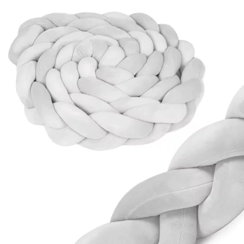 Rácsvédő kiságyba, Ricokids, szürke, 300 x 11,5 cm, antiallergén, mosható, puha tapintású