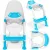 Gyerek WC-ülőke, Ricokids 729200, kék/fehér, mackó mintás, magasság: 61–70 cm, összecsukható, levehető létrával, csúszásgátló lábakkal, teherbírás: 50 kg