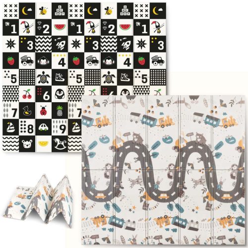 Játszószőnyeg, Nukido NK-340, számok, 200 x 180 cm, összehajtható, kétoldalas, vízálló, 1 cm vastag, XPE hab, csúszásgátló