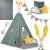 Gyereksátor, Nukido NK-406 Tipi, 116 x 116 x 165 cm, zöld, 3 párna, vastag csúszásgátlós matrac, stabilizátor, fenyőfa rudak