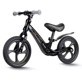   Kétkerekű futóbicikli, Ricokids Funnu, fekete, magnézium váz, EVA habkerekek 29 cm, állítható ülésmagasság 35-42 cm, gumírozott markolatok ütközőkkel, könnyű (TE760500)