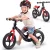 Kétkerekű futóbicikli, Ricokids Funnu, fekete/piros, magnézium váz, EVA habkerekek 29 cm, állítható ülésmagasság 35-42 cm, gumírozott markolatok ütközőkkel, könnyű (TE760501)