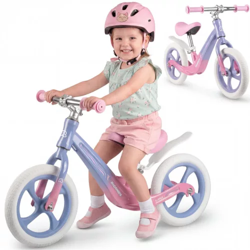 Kétkerekű futóbicikli, Ricokids Funnu, lila, magnézium váz, EVA habkerekek 29 cm, állítható ülésmagasság 35-42 cm, gumírozott markolatok ütközőkkel, könnyű (TE760502)