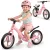 Kétkerekű futóbicikli, Ricokids Funnu, rózsaszín, magnézium váz, EVA habkerekek 29 cm, állítható ülésmagasság 35-42 cm, gumírozott markolatok ütközőkkel, könnyű (TE760503)