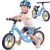 Kétkerekű futóbicikli, Ricokids Funnu, világoskék, magnézium váz, EVA habkerekek 29 cm, állítható ülésmagasság 35-42 cm, gumírozott markolatok ütközőkkel, könnyű (TE760505)