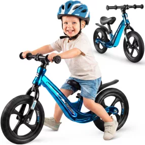   Kétkerekű futóbicikli, Ricokids Funnu, kék, magnézium váz, EVA habkerekek 29 cm, állítható ülésmagasság 35-42 cm, gumírozott markolatok ütközőkkel, könnyű