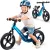 Kétkerekű futóbicikli, Ricokids Funnu, kék, magnézium váz, EVA habkerekek 29 cm, állítható ülésmagasság 35-42 cm, gumírozott markolatok ütközőkkel, könnyű