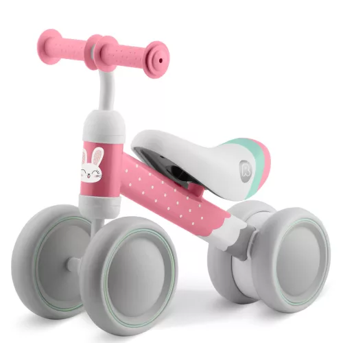 Háromkerekű futóbicikli, Ricokids, rózsaszín, EVA habkerekek 15 cm, acél váz, kormányfordulás határoló, gumírozott markolat, 12 hónapos kortól