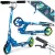 Gyerek roller, Ricokids Kodi, kék, 14,5 cm PU kerekek, összecsukható, állítható kormány, kézifék és lábfék, ABEC-7 csapágy, 3–8 éveseknek, max. 50 kg