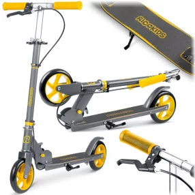   Gyerek roller, Ricokids Kodi, narancssárga, 14,5 cm PU kerekek, összecsukható, állítható kormány, kézifék és lábfék, ABEC-7 csapágy, 3–8 éveseknek, max. 50 kg