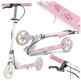   Gyerek roller, Ricokids Kodi, rózsaszín, 14,5 cm PU kerekek, összecsukható, állítható kormány, kézifék és lábfék, ABEC-7 csapágy, 3–8 éveseknek, max. 50 kg