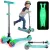 Háromkerekű roller, Ricokids Glow, türkiz, LED világítás a kerekekben, sötétben világító állófelület, balanszos irányítás, állítható alumínium kormány, EN 71, max. 50 kg
