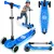 Háromkerekű roller, Ricokids Jelly, kék, LED világítás a kerekekben és a fellépőben, balanszos irányítás, állítható alumínium kormány, max. 50 kg