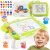 Mágneses rajztábla, Ricokids RK-823, zöld, tangram kirakóval, négy színű rajzfelület, gyorsan törölhető, 3 db mágneses pecsét, ergonomikus rajztoll, asztalka funkció