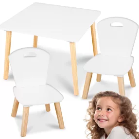   Fa játékasztal, Ricokids RC-848, asztal + 2 szék, fa és MDF, UV-álló, lekerekített élek, stabil kivitel